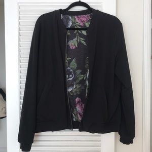 Lululemon Black / Floral Reversable Bomber Jacket